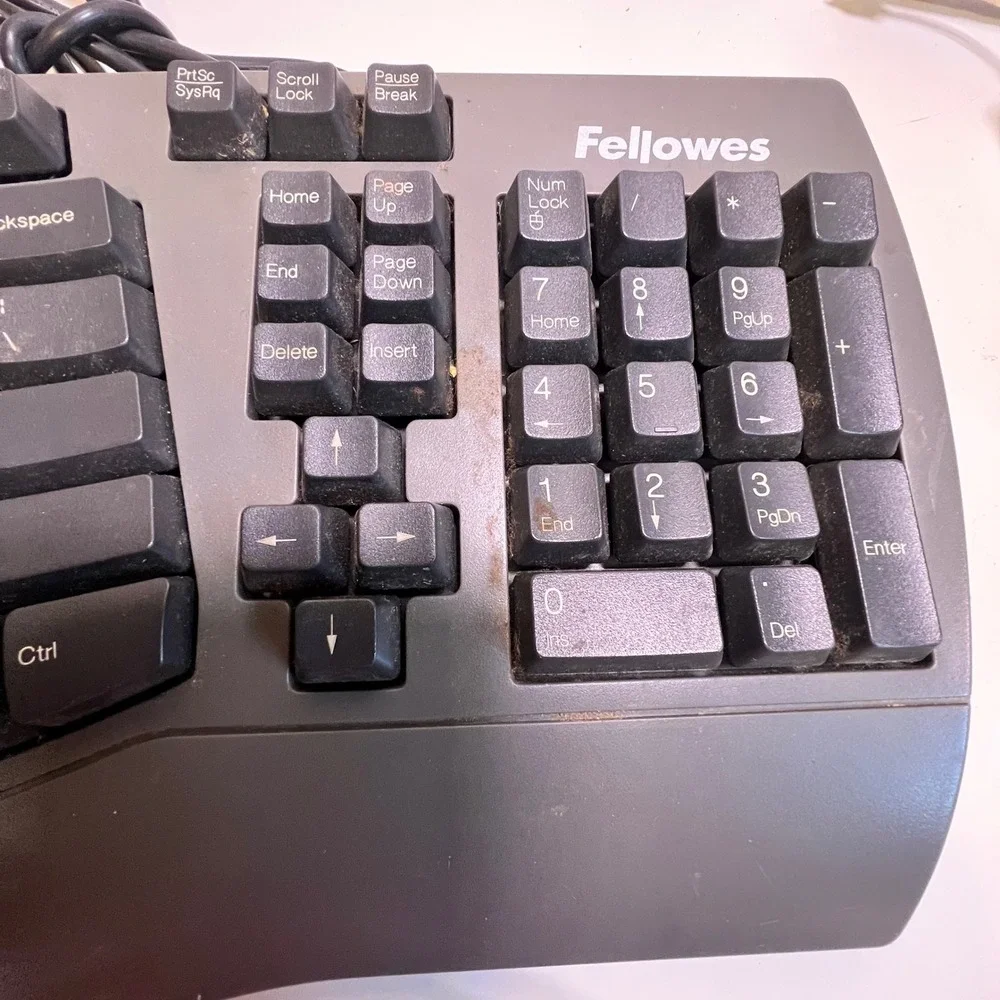 Fellowes KB-0158 Ergonomic Split Keyboard PS/2 Gray Multimedia‎ Keys
